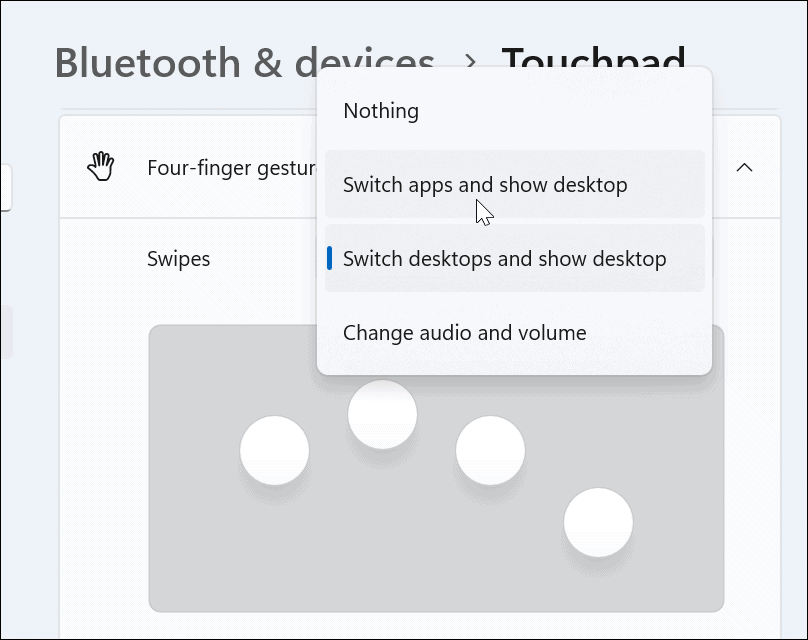 personalizar os gestos do touchpad no windows 11