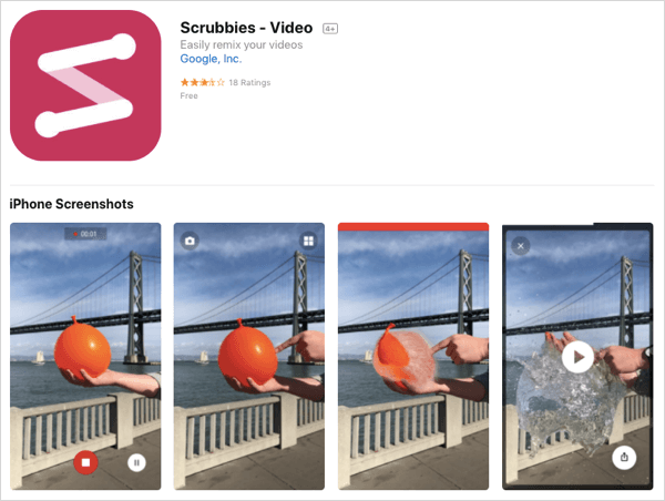 Crie vídeos em loop com o aplicativo Scrubbies.