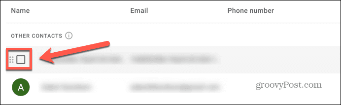 caixa de seleção do gmail