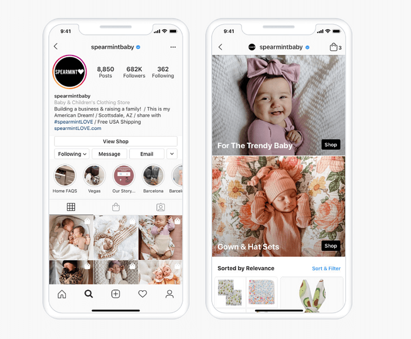 A partir do verão nos EUA, a Instagram Shop permite aos usuários navegar pelos produtos e explorar coleções diretamente a guia de compras dedicada encontrada no Instagram Explore que levará os usuários diretamente para a loja de uma marca ou onde pode ser comprada Postagens.