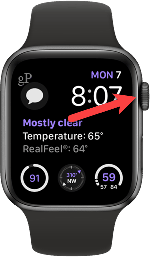 Pressione a coroa digital no seu Apple Watch