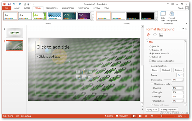 Criação de modelo do Office 2013 Criar design personalizado POTX Personalizar slides Slides Tutorial Como plano de fundo personalizado