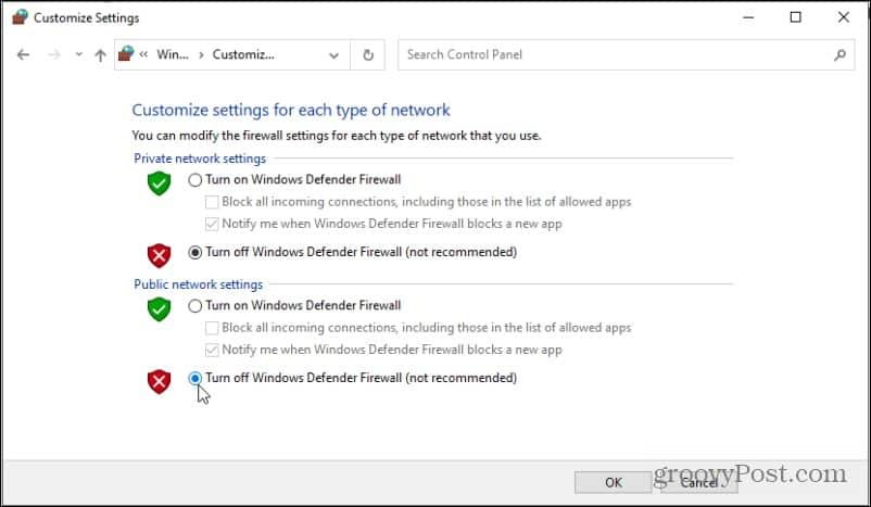 desativando o Windows Defender