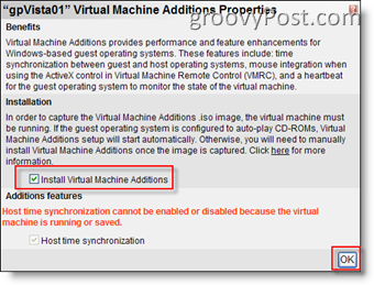 Instalar adições de máquina virtual para o MS Virtual Server 2005 R2