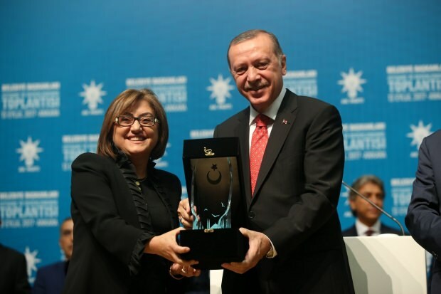 Fatma Şahin e Presidente Recep Tayyip Erdoğan
