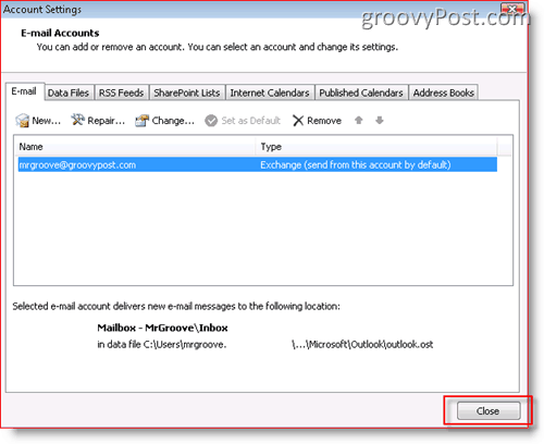 Adicionar caixa de correio ao Outlook 2007:: groovyPost.com