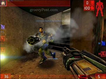 Uma captura de tela do jogo Unreal Tournament original