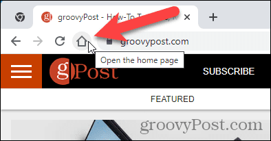 Página inicial exibida ao clicar no botão Início no Chrome
