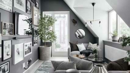 Como a cor cinza é usada na decoração da casa?