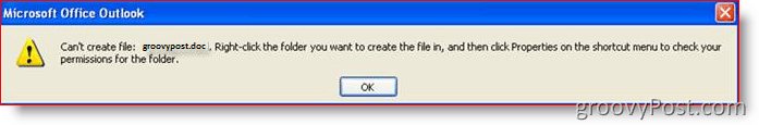 Erro do Outlook: Não é possível criar o arquivo:: groovyPost.com