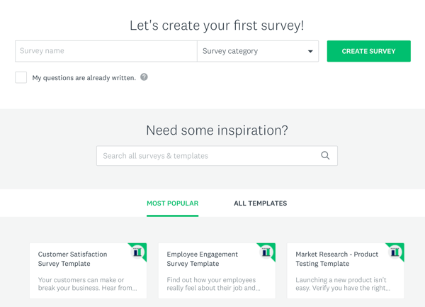 Técnicas de anúncios do Facebook que fornecem resultados, opções para criar uma pesquisa Survey Monkey. 