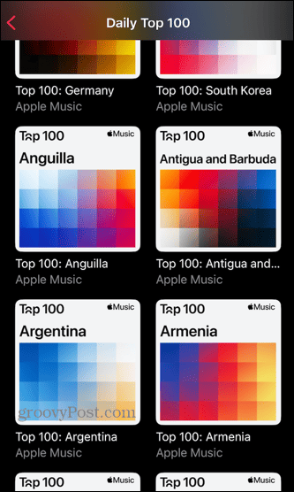 top 100 países da apple music charts
