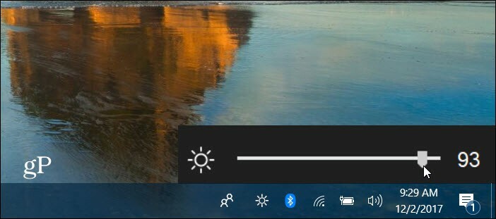 Controle deslizante brilhante Windows 10