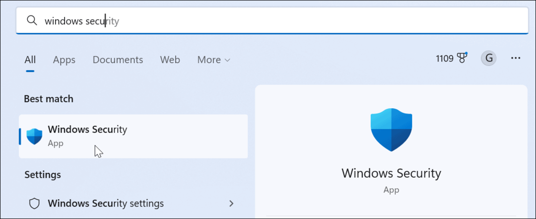Aplicativo de segurança do Windows
