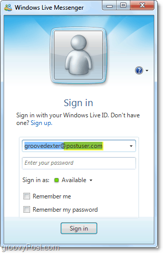 O Windows Live Messenger pode ser usado com sua conta de domínio, se você configurá-lo