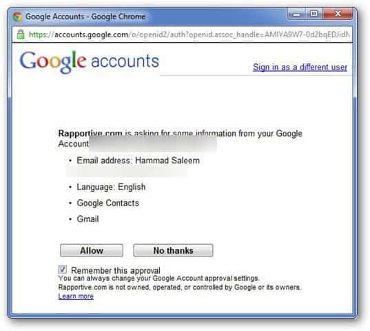 Autorização do Google