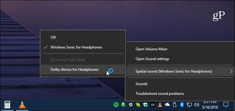 Barra de tarefas do Windows 10 de configuração de som