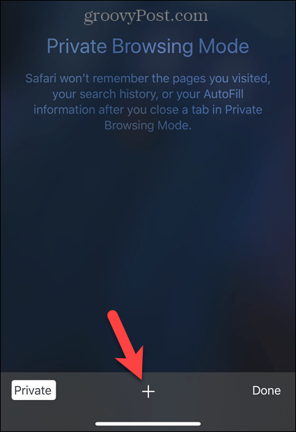 Toque no ícone de adição no Safari no iOS