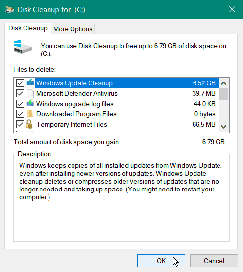 limpar arquivos do sistema limpeza de disco windows 10