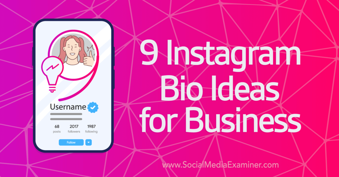 9 ideias de biografia do Instagram para examinadores de mídia social de negócios
