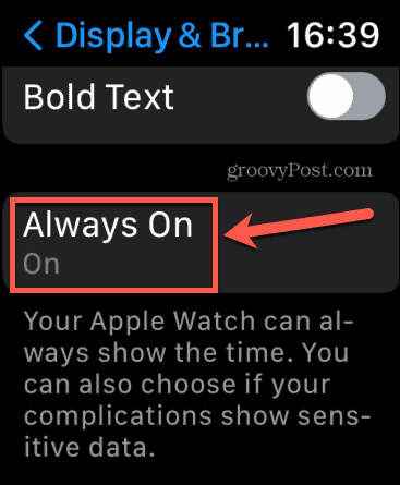 apple watch sempre nas configurações