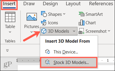 Insira modelos 3D no Microsoft Office