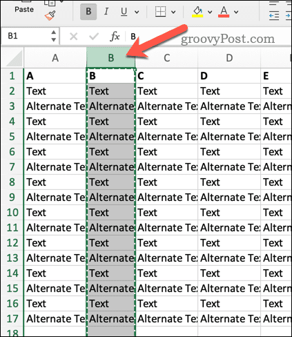 Selecione um cabeçalho no Excel