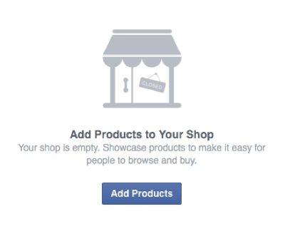adicionar produtos à loja do Facebook