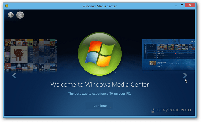 Iniciar o Windows Media Center