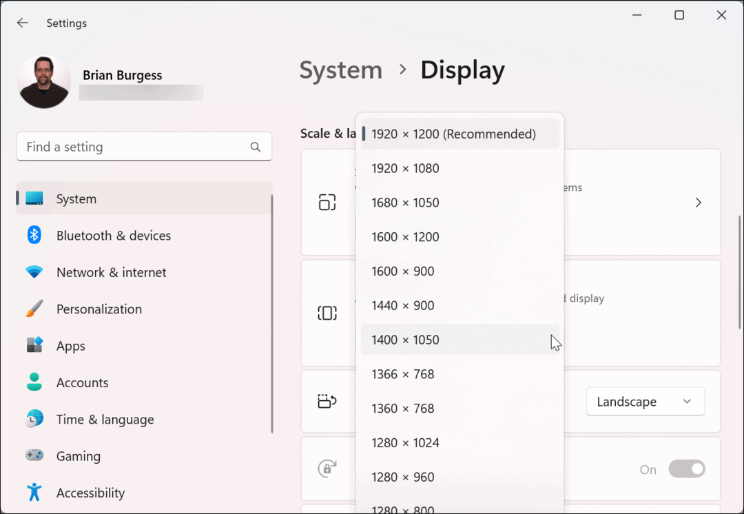 Alterar a resolução da tela no Windows 11