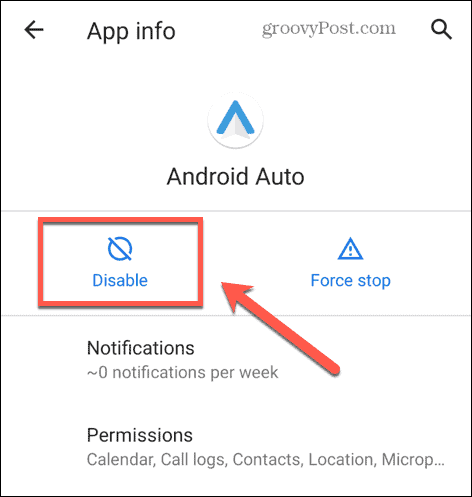 desativação automática do android