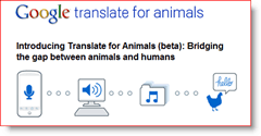 Tradutor do Google para animais 2010 April Fools