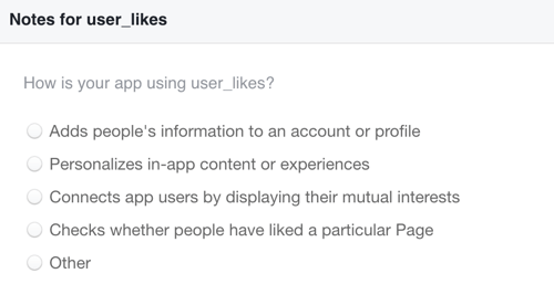 Explique como você usará os dados de curtidas do Facebook que coletar.