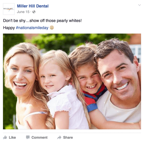 exemplo de postagem social do dia nacional do sorriso