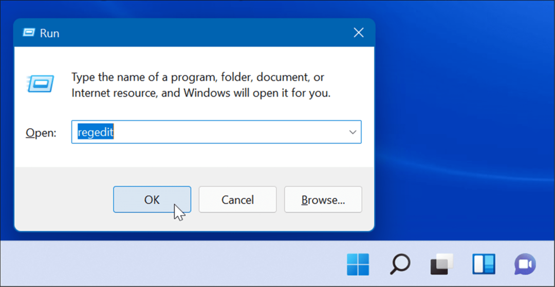 regedit Execute o Windows 11