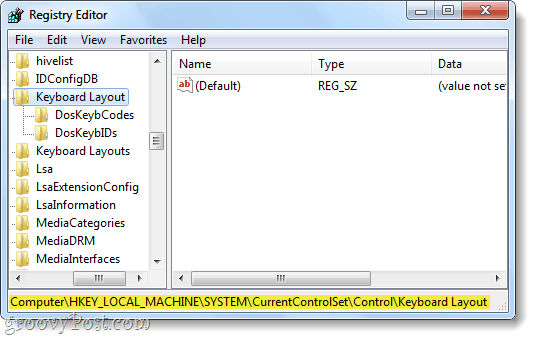 janelas de chave de registro de layout de teclado 7