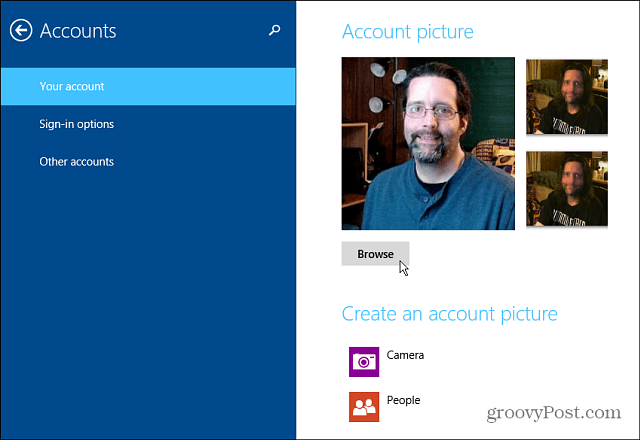 Como alterar a imagem da sua conta do Windows 8.1