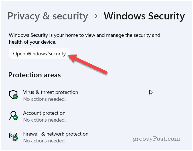 Inicie a Segurança do Windows no Windows 11