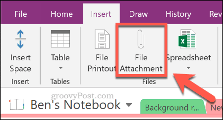 Inserir um documento do Excel como um anexo de arquivo no OneNote