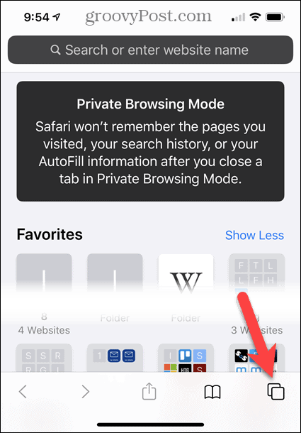Modo de navegação privada no Safari no iOS