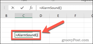 som de alarme de teste excel