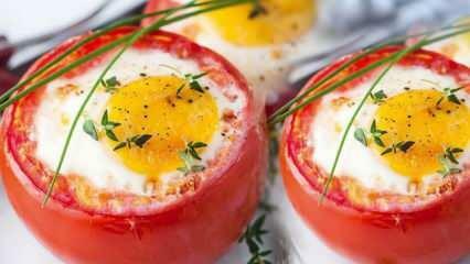 Como fazer tomate recheado com ovo? Receita de tomate recheado com ovos para o café da manhã
