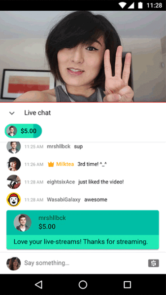 O YouTube apresentou o Super Chat, sua ferramenta mais recente para fãs e criadores se conectarem durante as transmissões ao vivo.