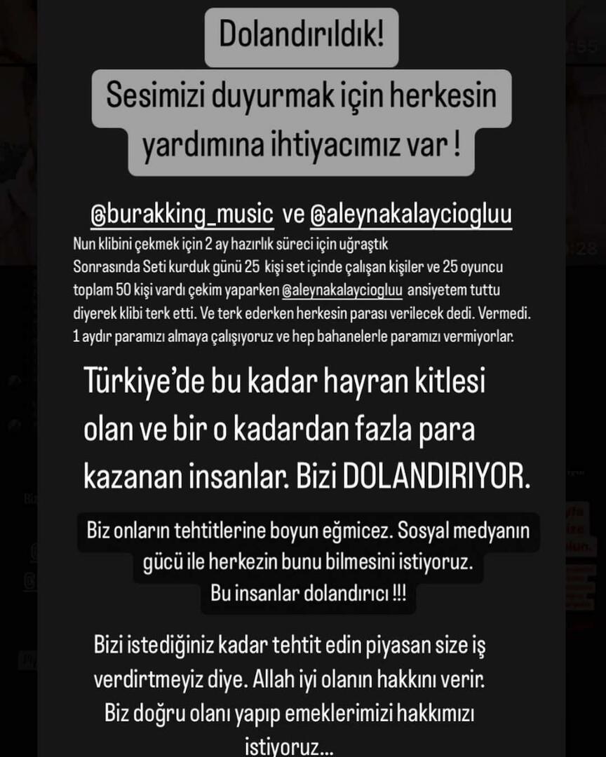 Alegações de fraude contra Burak King e Aleyna Kalaycıoğlu