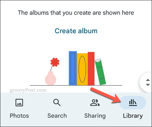 Abra a biblioteca no Google Fotos