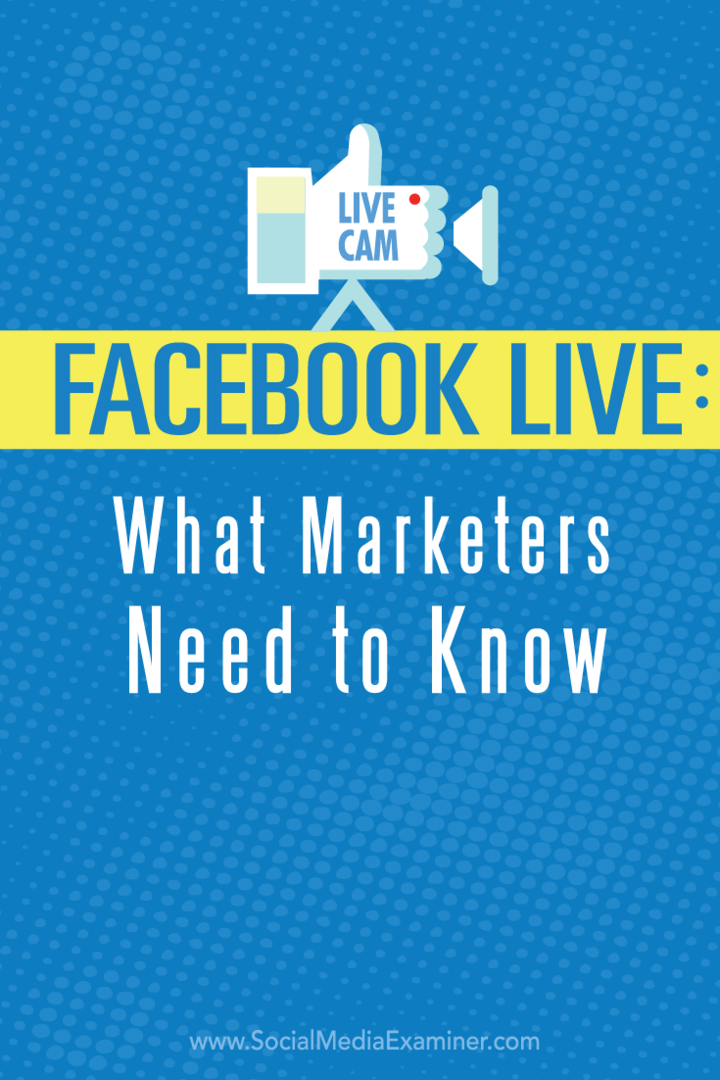 o que os profissionais de marketing precisam saber sobre o Facebook ao vivo