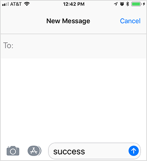 Esta é uma captura de tela da próxima mensagem de texto. O usuário digitou a palavra-chave “sucesso” para acionar uma resposta de um funil de vendas automatizado. Oli Billson usa essa tática em sua estrutura de funil de telefone.