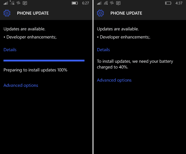 Atualização do Windows 10 Phone
