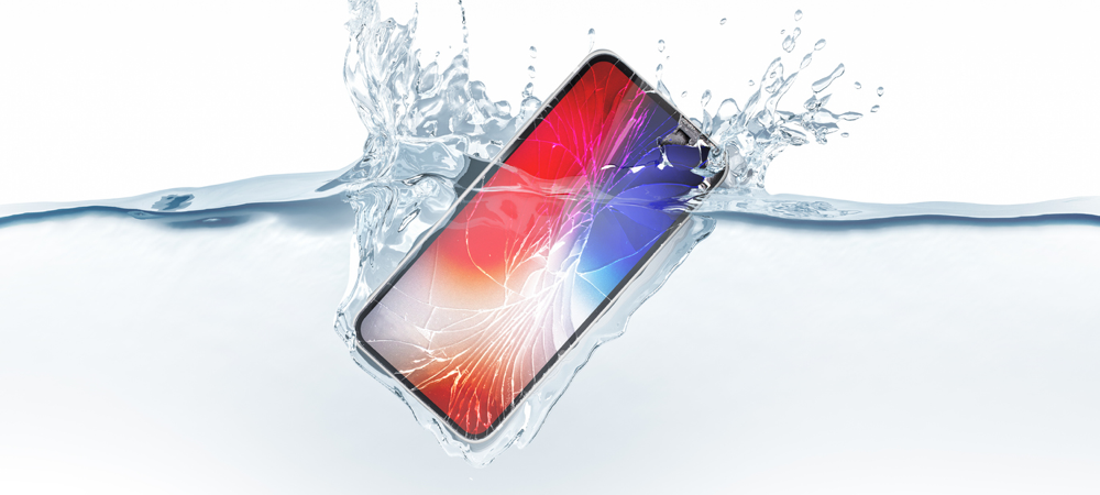iPhone na água
