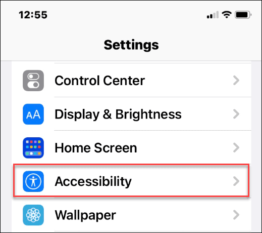 configuração de acessibilidade iPhone
